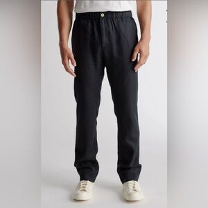 Quince Men's 100% European Linen Black Pants